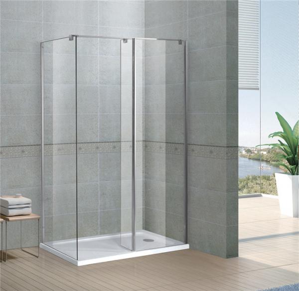 Rectangle Walk In Shower Enclosures 6 / 8 MM Clear Tempered Fixed Glass CE /