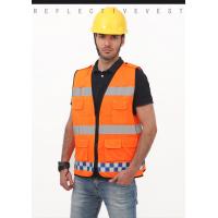 China 100%Polyester Worker Orange Vest Reflective Safety Vest Flame Resistant Hi Vis Vest For Personal  Safety on sale
