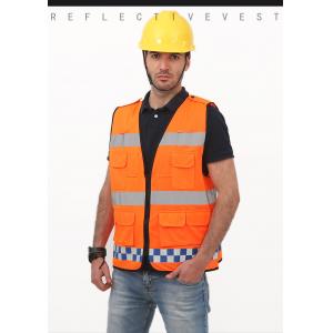 China 100%Polyester Worker Orange Vest Reflective Safety Vest Flame Resistant Hi Vis Vest For Personal  Safety supplier