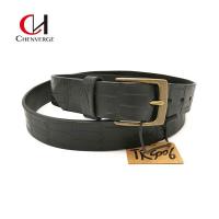 China Wear Resistant Copper Buckle Belt , Practical Genuine Crocodile Leather Belt on sale