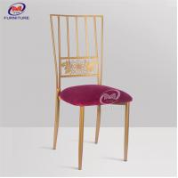 China 28x28x1.2mm Tube Size Wedding Metal Chiavari Chairs With Cushion on sale