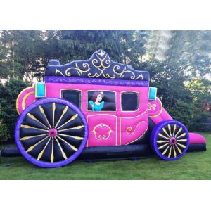 China 12' x 18' o tamaño modificado para requisitos particulares embroma la impresión rosada de princesa Inflatable Carriage Castle With supplier