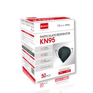 China Foldable Black KN95 Respirator Mask , KN95 Respirator Protective Mask FDA CE Certification supplier