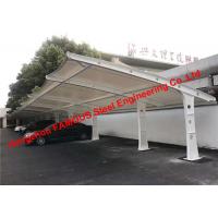 China Uk Australia Certified Curved Tensile Steel Membrane Structure Carport Shade With Tention Pvdf Fabric Roof Cover on sale