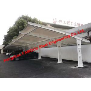 Uk Australia Certified Curved Tensile Steel Membrane Structure Carport Shade With Tention Pvdf Fabric Roof Cover
