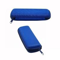 China Portable Storage Blue Knitted Fabric Sunglass Case Anti Pressure on sale