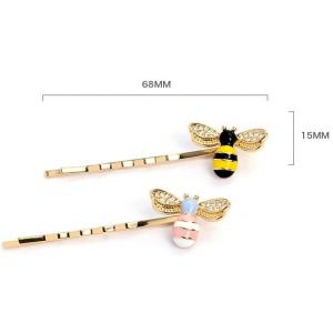 Cute Alloy Silver Plating Bee Clip Pink And Yellow For Children Beekeepers