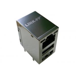 China RU1-161A9WGF RJ45 Tab up over USB 2.0 stack Through Hole 10/100/1000Base-T supplier