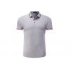 Short Sleeve Cotton Polo Shirts for Men Ribbed Contrast Cuffs Classical Grey