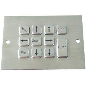 CE , FCC , ROHS 11 keys industrial waterproof metal keypad with PS/2 interface