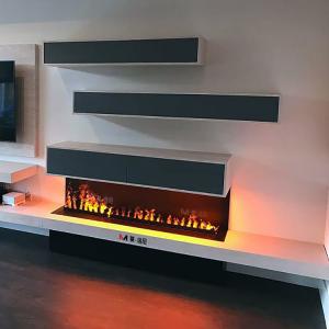 2800mm 110 Inch Water Steam Fireplace CE Mist 3D Steam Technology Different Levels