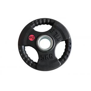 Black Gym Workout Accessories Fixed Rubber Weight Plate For Body Building