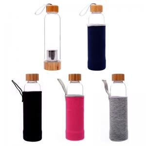 China Portable Tea Infuser Travel Unbreakable Glass Water Bottle With Filter supplier