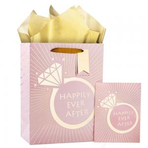 Custom Color Accepted Ivory Board Wedding Gift Paper Bags for Special Occasion Gifts