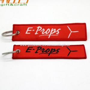 China durable Custom Woven Keychain Promotional Polyester Fabric Tag Keychain supplier