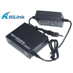 China Optic Fiber 10M 100M 20KM Media Converter Single Mode AC220V External Power supplier