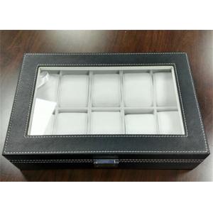 MDF Covered Leather Mens Watch Display Case , Watch Collection Box 10 Slots