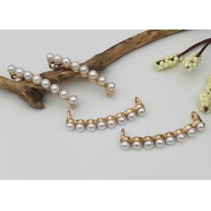China Arched Crystal Ivory Faux Pearl Rhinestone Buttons Chair Sash Ribbon Embellishment Accessories supplier