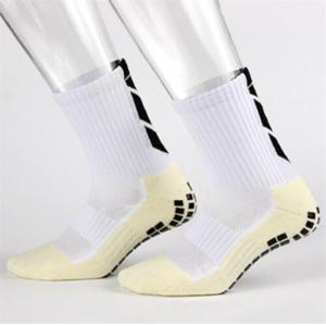 9 Colors Lattice Pattern Long Tube Football Socks for Men Cotton Anti Slip Soccer Socks