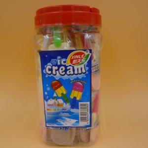 China Dextrose Ice Cream Lollipop Candy With Little Toy Bottled Milk Strawberry Flavors supplier