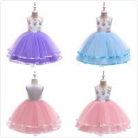 China Girl Formal Prom Sleeveless Tutu Ball Gown with 3D Flower Embroidery on sale