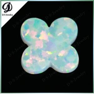 White Color Snow Flower Shape Lab Created Opal Jewelry