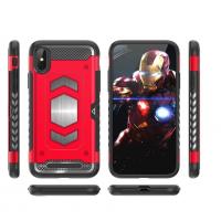 China Color Black Red Armor PC TPU Case with Card Pocket Magnetic Car Mount For IphoneX IphoneXS IphoneXS MAX IphoneXR Iphone8 on sale