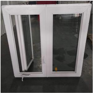 China PVC Plastic Casement Window Door Double Tempered Glass Crank Open supplier