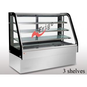 China Curved Cold Bakery Food Display Showcase Orchid Cake Showcase Tempered Glass supplier