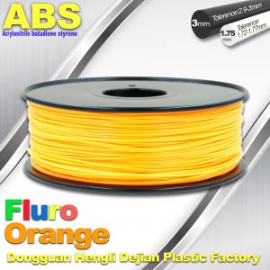 China Eco Friendly ABS 3D Printer Filament 1.75mm Fluro Orange 3D Printing Filament supplier
