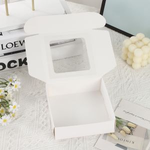China White Cardboard Folding Packaging Box With Window Square Universal Color Printed Packaging Box wholesale