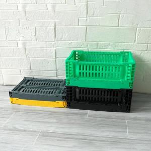 Mesh Type 5 Liters Stackable Plastic Folding Crate For Fruits MultiFunction