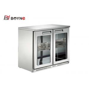 Low Voice Beverage Display Fridge , Clear Glass Double Door Catering Fridge