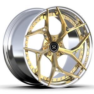 China Sクラス E63s W213 21x9.5 と 21x11 カスタム ゴールド ポーリング 2PC リム wholesale