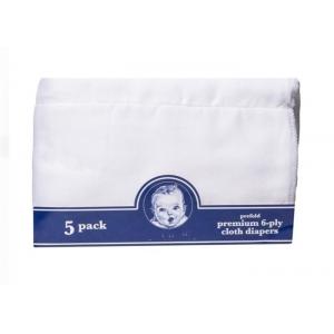 Unisex 6 Ply Cotton Gauze Diapers , 5 Pack Prefold Cloth Diapers Custom Color