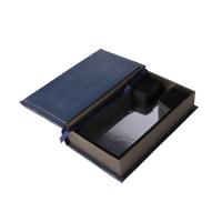 OEM Navy Blue Book Shaped Storage Box , Gift Wrapping Box For Perfume