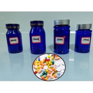 100cc 120cc Plastic Bottle for Pills Capsules Transparent Blue PET Refillable Plastic Solid Powder Pill Medicine bottle