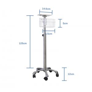 China Packing Size 69cm L X 21cm W X 46cm H Patient Monitor Trolley with Handle Height 140CM supplier