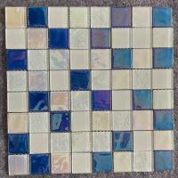 China Lighting Iridescent Decorative Mosaic Tiles Electroplating Colorful Glass 8mm on sale