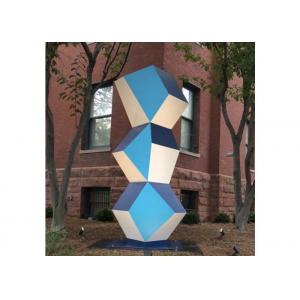 China Stainless Steel Outdoor Art Painted Metal Sculpture Geometric Decor Sculpture supplier