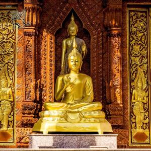 Bronze Buddha Statues Golden Southeast Asia Pray Buddha Sculpture Metal Religious Large Temple Outdoor