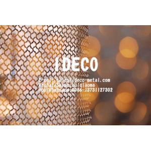China Gold Chainmail Ring Room Divider, Decorative Ring Mesh Screen, Architectural Welded Chainmail Curtains wholesale