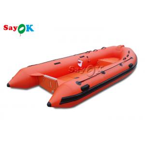 China 12.8ft 390cm Red PVC Inflatable Boats With Outboard Motor supplier