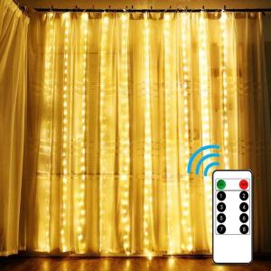 3x3M Remote Control icicle Curtain Fairy Lights Christmas Lights LED String Lights Garland Party Garden Street Wedding D