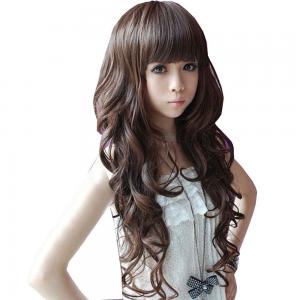 China Long Dark Brown Sexy Wave Wig supplier