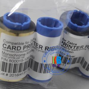 Genuine color ribbon silver gold 1000 prints for zebra id card printer P310 P330i P420 P520 printer