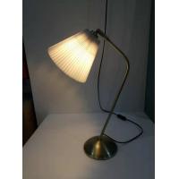 China Antique White Pleated Brass Swing Arm Desk Lamp H400 For Hotels on sale
