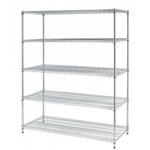 China BSCI factory & NSF certified 4 Tier carbon steel rolling chrome wire shelving supplier