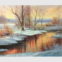 China Classical Winter Snow Handmade Scenery Oil Painting for Home Decorative on sale