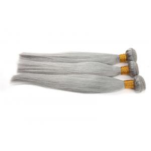 China 8-24 Inches Stock hot selling grey  color hair weft 100% brazilian virgin human hair supplier